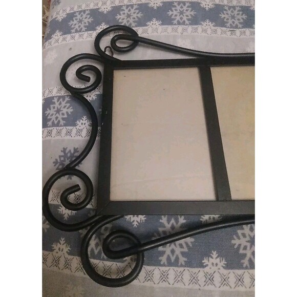 Photo Picture Frames 3 Slot 4x6 Black Wrought Iron Scrolls Wall Hanging - Picture 2 of 12